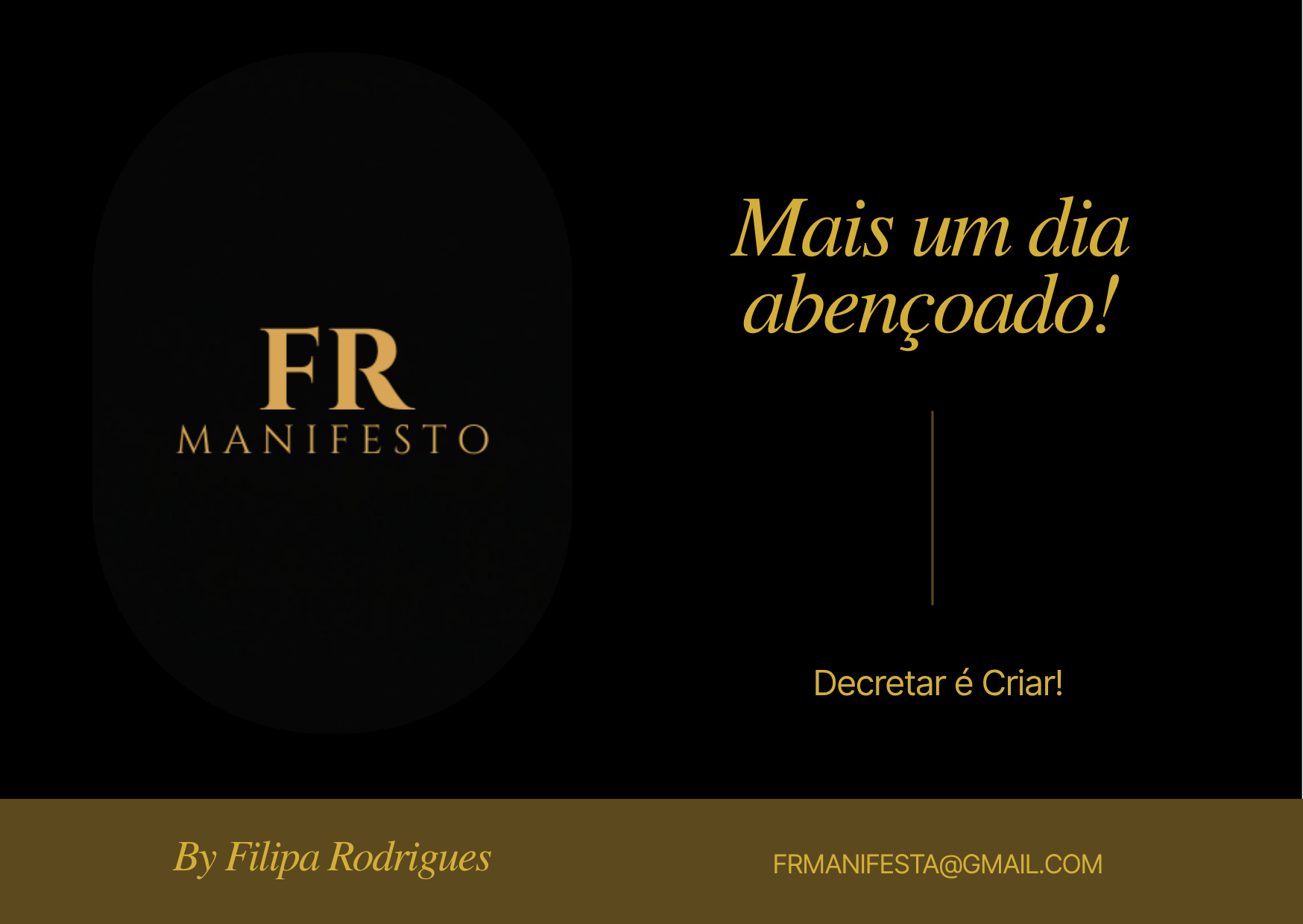 Mais um dia abençoado!