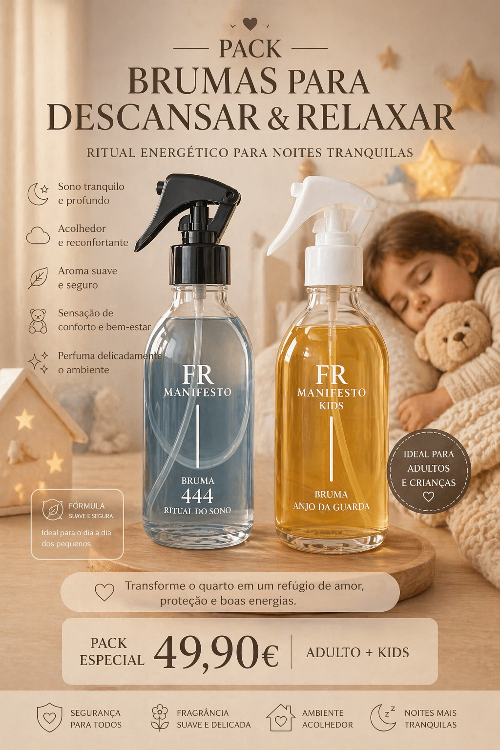 Pack Ritual Sono & Proteção – Bruma 444 + Bruma Kids Anjo da Guarda